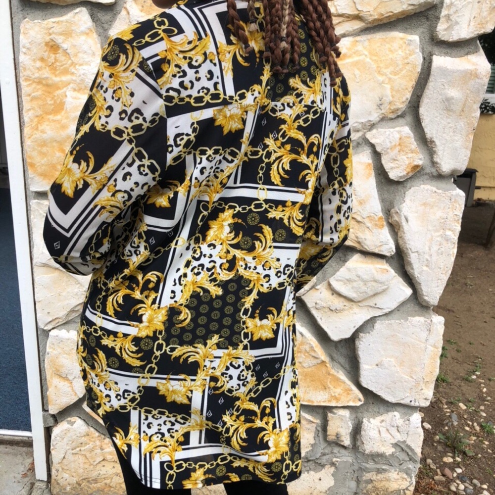 See-through designer blouse long-sleeve